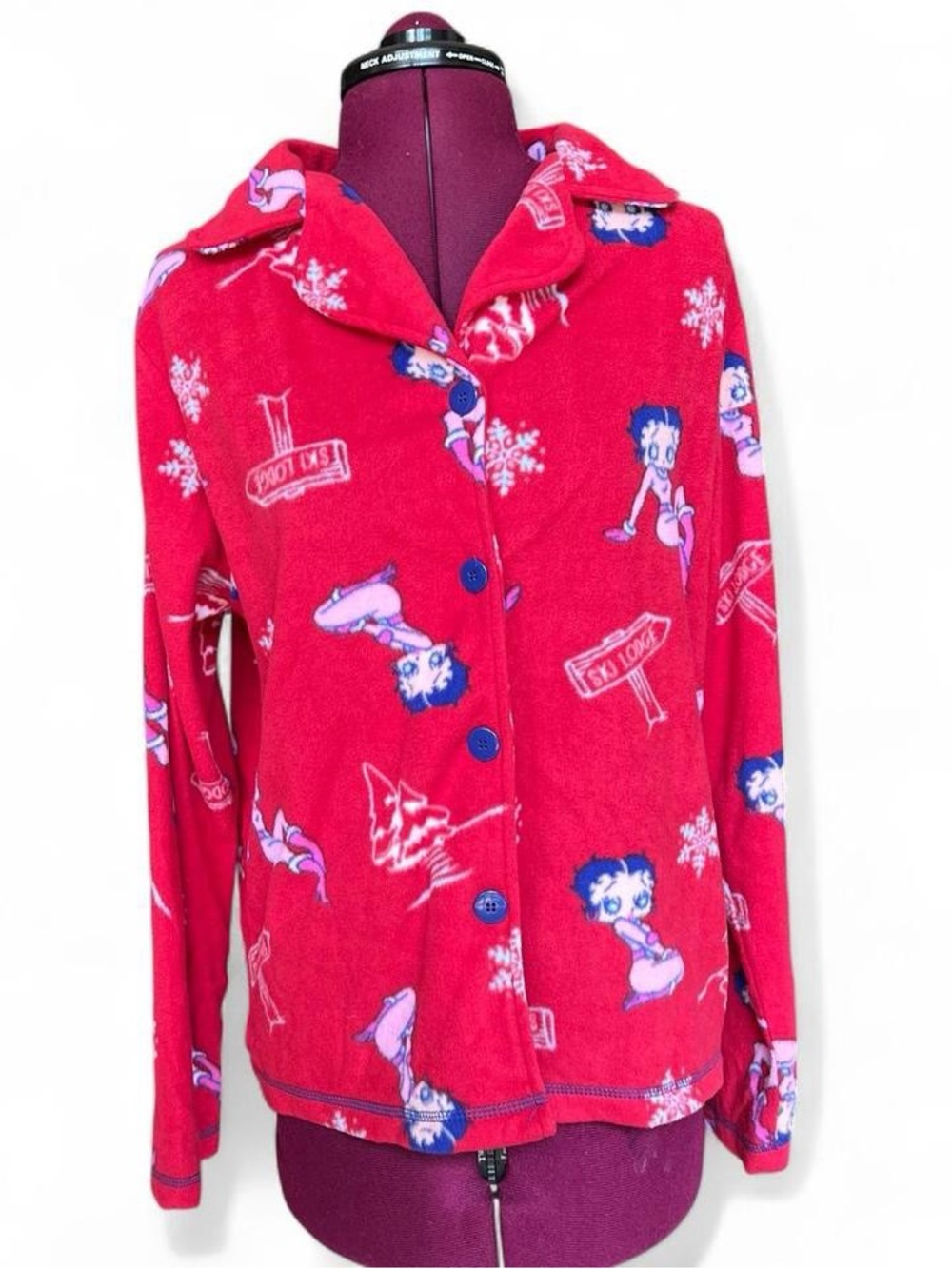 Betty Boop Red Fleece Pajama Top